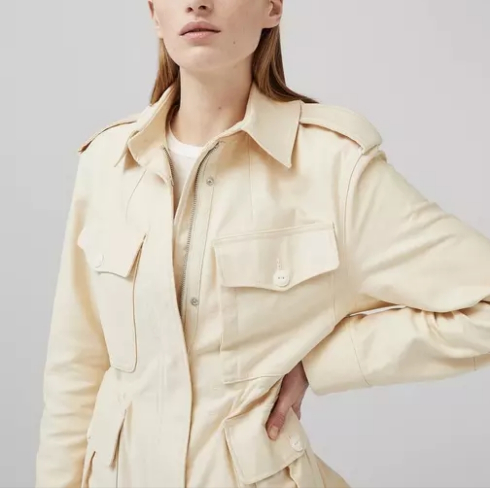NWT rag & bone Lorenz Cotton Military Utility Jacket ICONs - Ecru Large